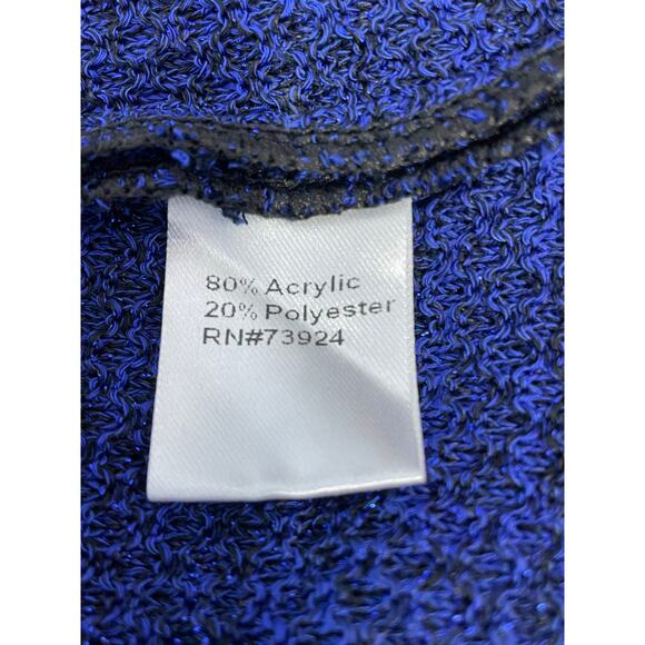 Ming Wang Cardigan Sweater XS Blue Beaded Ruffled 3/4 Sleeves Bling Twee NWT - Picture 6 of 7